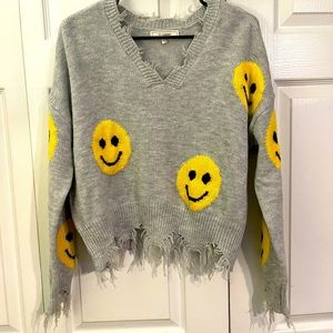 Smiley face sweater size medium